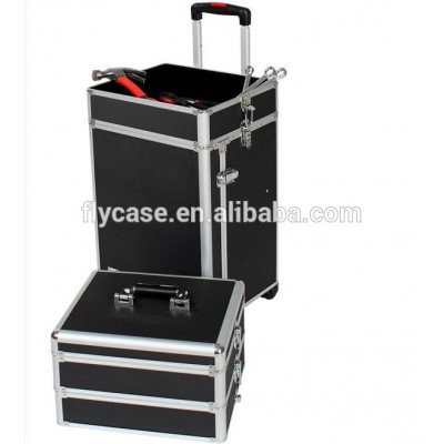 empty trolley makeup artist case for beauty aluminum case with drawers