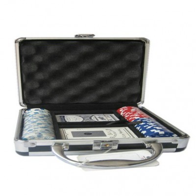 100 pcs poker chip set professional casino aluminum case with handle