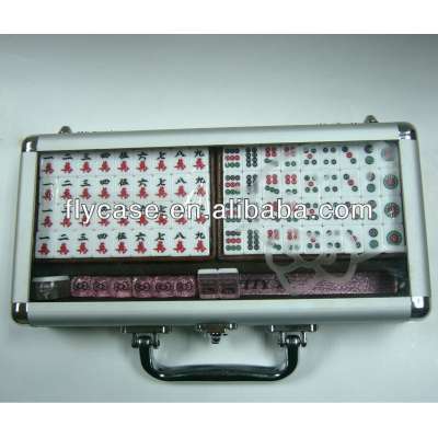 Mahjong game set with aluminum / aluminium case - different colors of mahjong case available